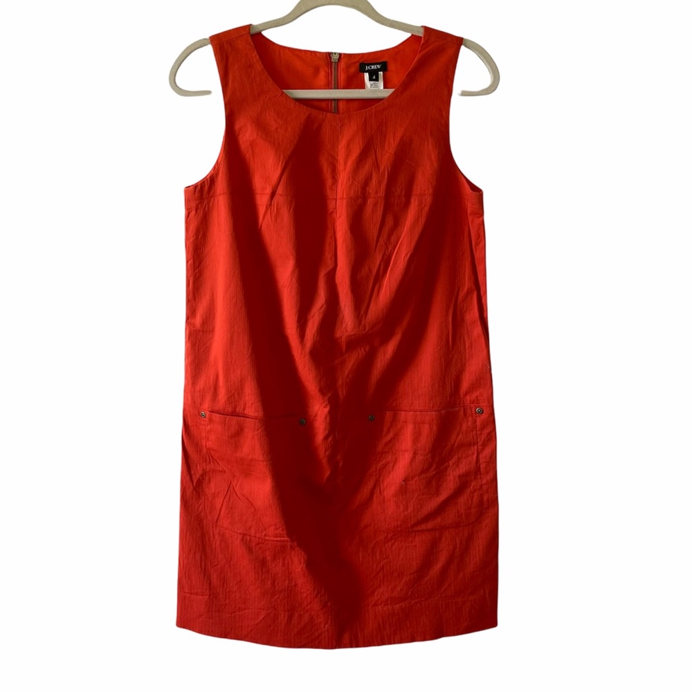 J Crew Size 4 Orange Sleeveless Shift Dress